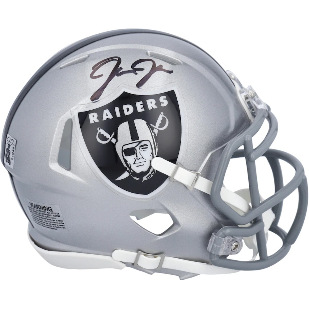 JOSH JACOBS Autographed Las Vegas Raiders Flash Mini Speed Helmet FANATICS