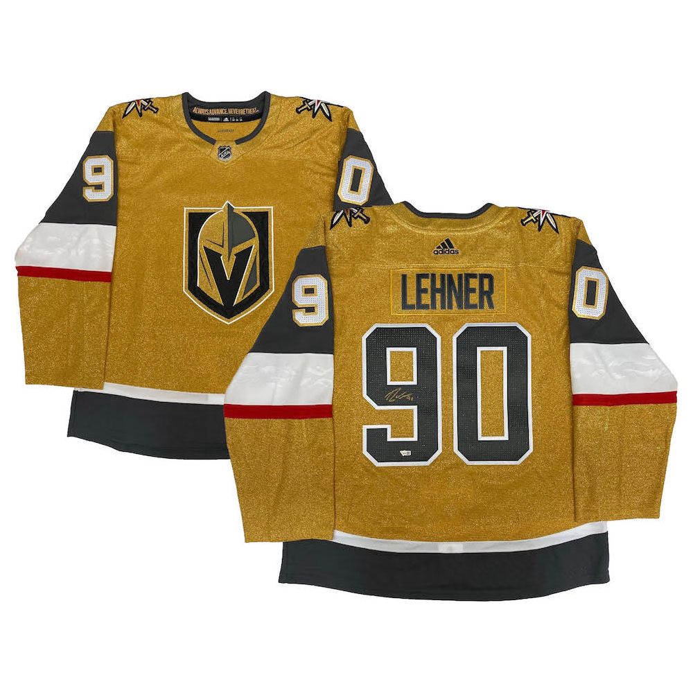 ROBIN LEHNER Autographed Vegas Golden Knights Authentic Adidas Gold Alternate Jersey FANATICS