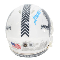 Amon-Ra St. Brown Autographed Detroit Lions 2024 Salute to Service Speed Mini Helmet Beckett