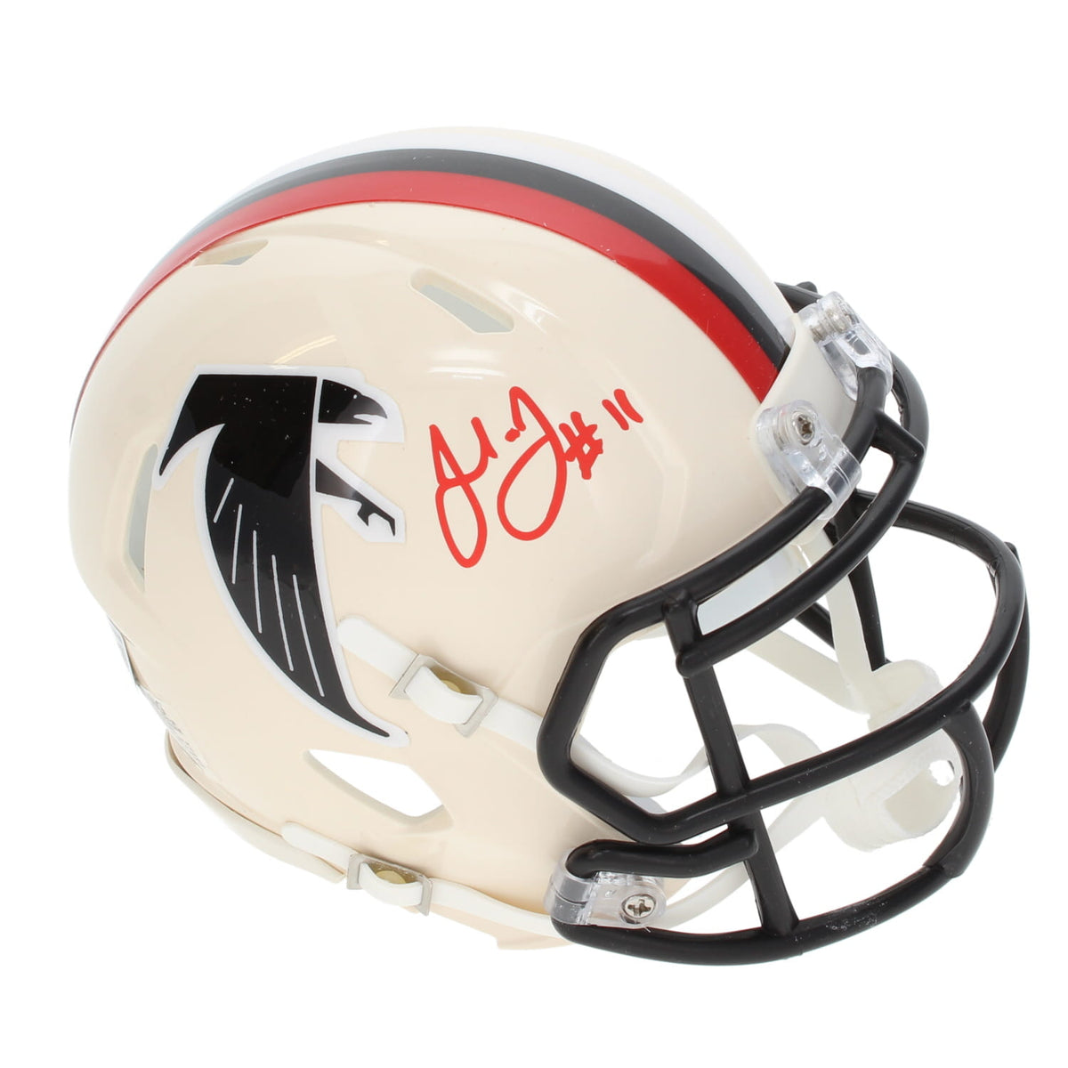 Julio Jones Autographed Atlanta Falcons RETRO Speed Mini Helmet Beckett