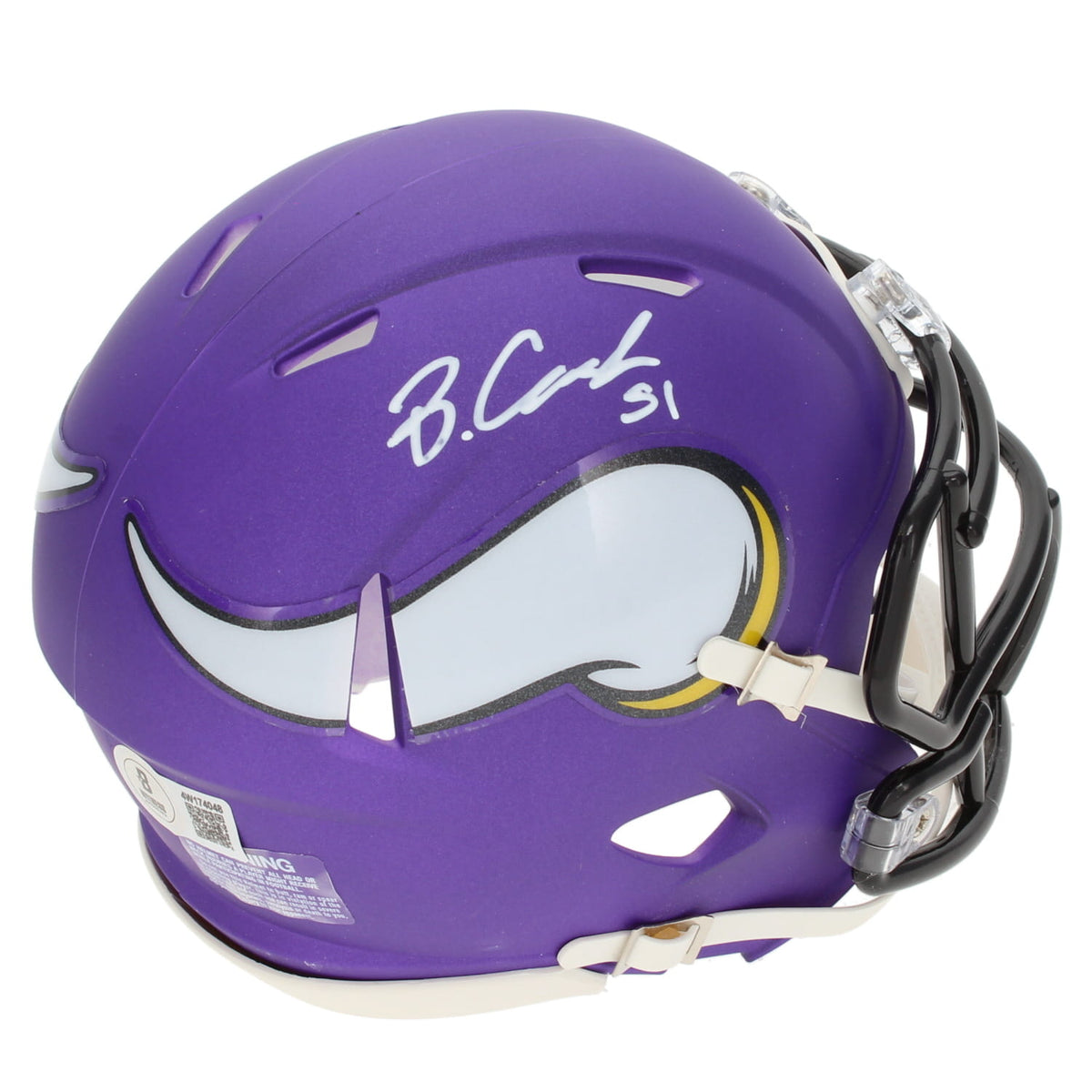 Blake Cashman Autographed Minnesota Vikings Speed Mini Helmet Beckett Witnessed