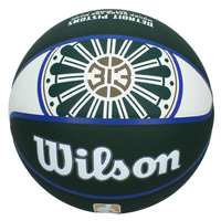 Ausar Thompson Autographed Detroit Pistons City Edition Wilson Basketball Panini