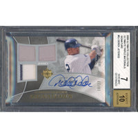 DEREK JETER Autographed 2009 Ultimate Collection Triple Materials UD Card BGS 10 LE 10/22