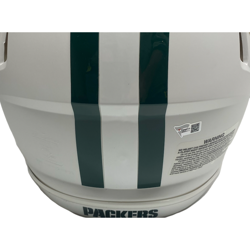 AARON RODGERS Autographed Packers White Matte Authentic Speed Helmet FANATICS