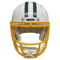 AARON RODGERS Autographed Packers White Matte Authentic Speed Helmet FANATICS