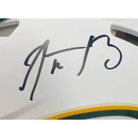 AARON RODGERS Autographed Packers White Matte Authentic Speed Helmet FANATICS