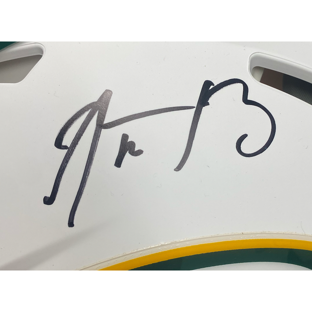 AARON RODGERS Autographed Packers White Matte Authentic Speed Helmet FANATICS