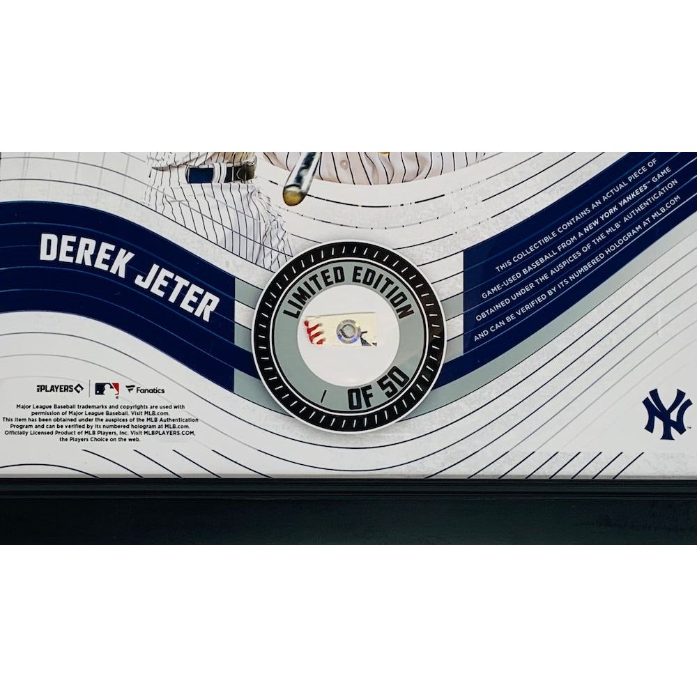DEREK JETER NY Yankees Framed 15" x 17" Game Used Baseball Collage LE 1/50