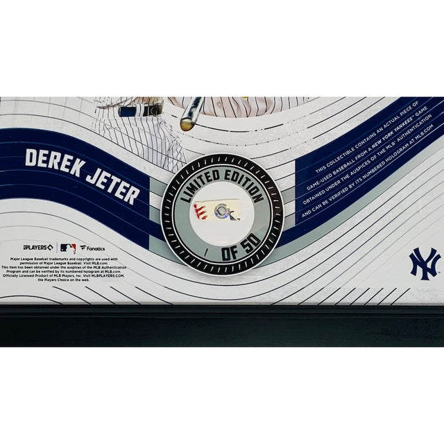 DEREK JETER NY Yankees Framed 15" x 17" Game Used Baseball Collage LE 1/50