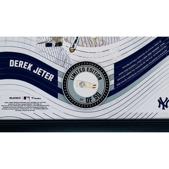 DEREK JETER NY Yankees Framed 15" x 17" Game Used Baseball Collage LE 50/50