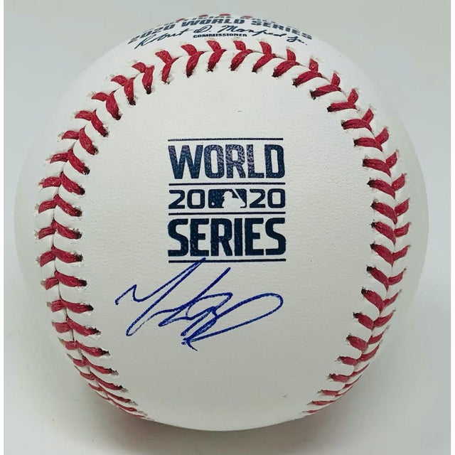 MOOKIE BETTS Los Angeles Dodgers Autographed 2020 World Series Logo Baseball FANATICS