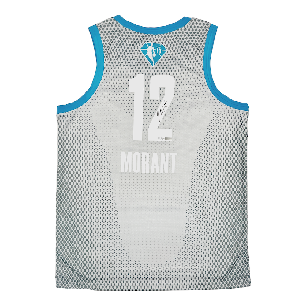 JA MORANT Autographed Memphis Grizzlies 2022 All Star Gray Jersey PANINI LE 50