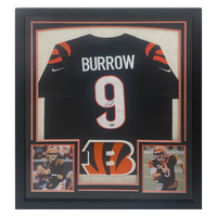 Joe Burrow Autographed Bengals 35" x 43" Framed Black Nike Limited Jersey Fanatics
