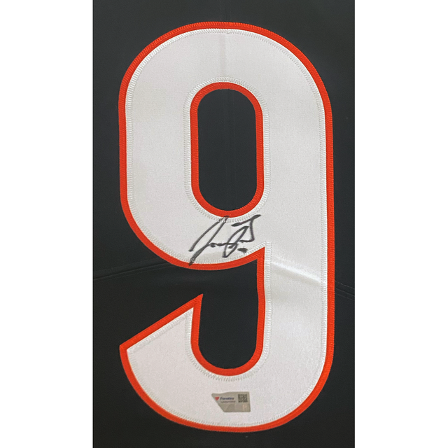 Joe Burrow Autographed Bengals 35" x 43" Framed Black Nike Limited Jersey Fanatics