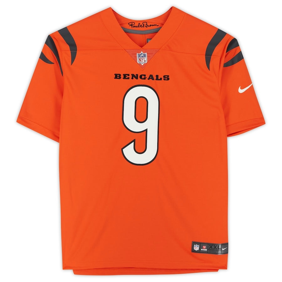 JOE BURROW Autographed Bengals 2021 Orange Nike Limited Jersey FANATICS