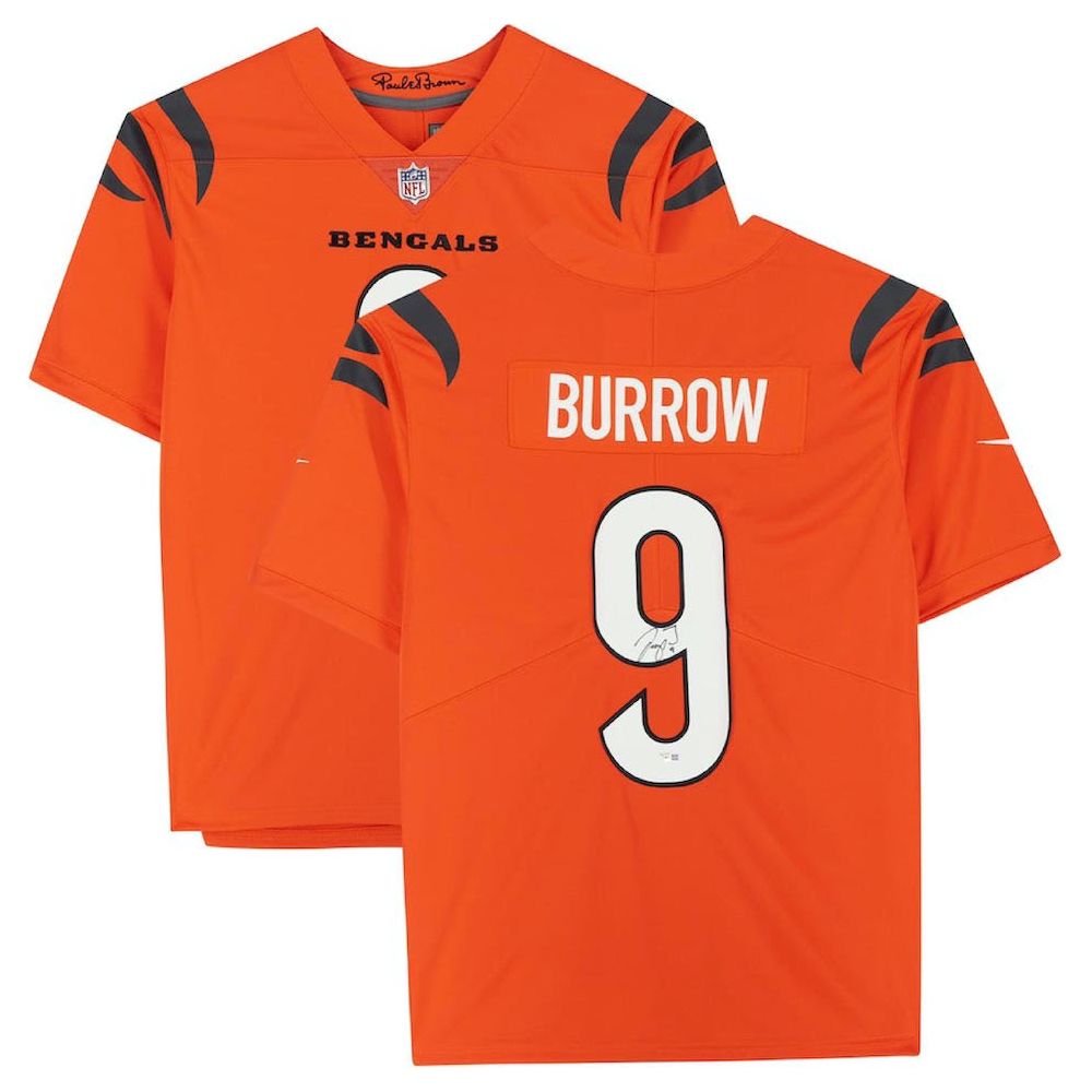 JOE BURROW Autographed Bengals 2021 Orange Nike Limited Jersey FANATICS