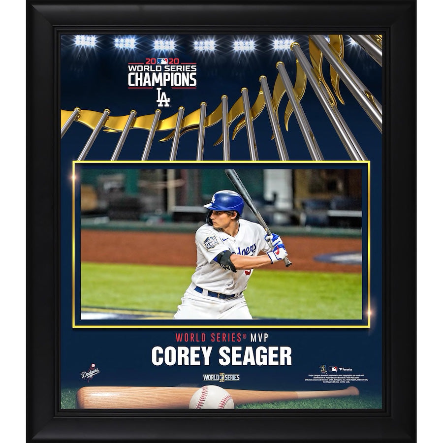 COREY SEAGER Los Angeles Dodgers Framed 15" x 17" 2020 World Series MVP Collage FANATICS