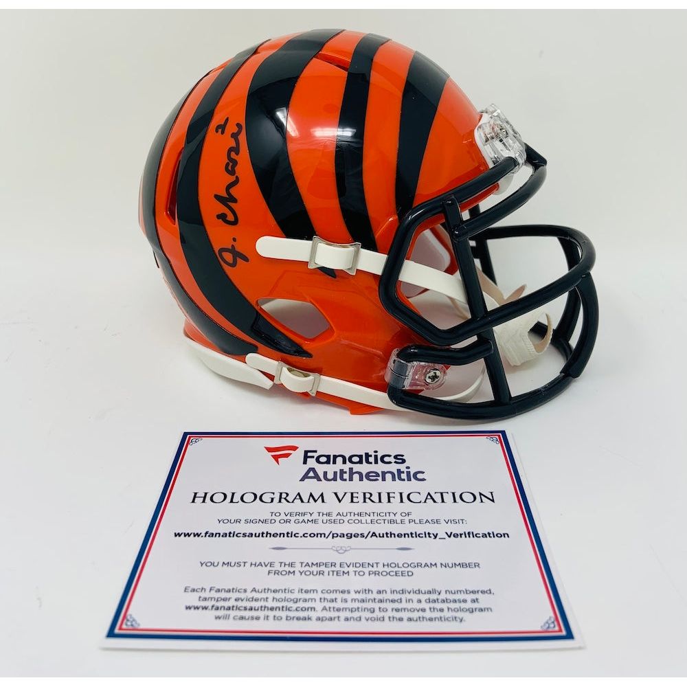 JA'MARR CHASE Autographed Cincinnati Bengals Speed Mini Helmet FANATICS
