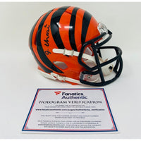 JA'MARR CHASE Autographed Cincinnati Bengals Speed Mini Helmet FANATICS