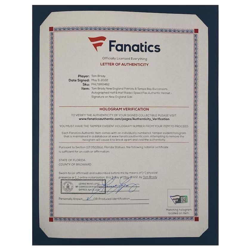 Tom Brady Autographed Patriots / Bucs FSM Mashup Speed Flex Helmet Fanatics