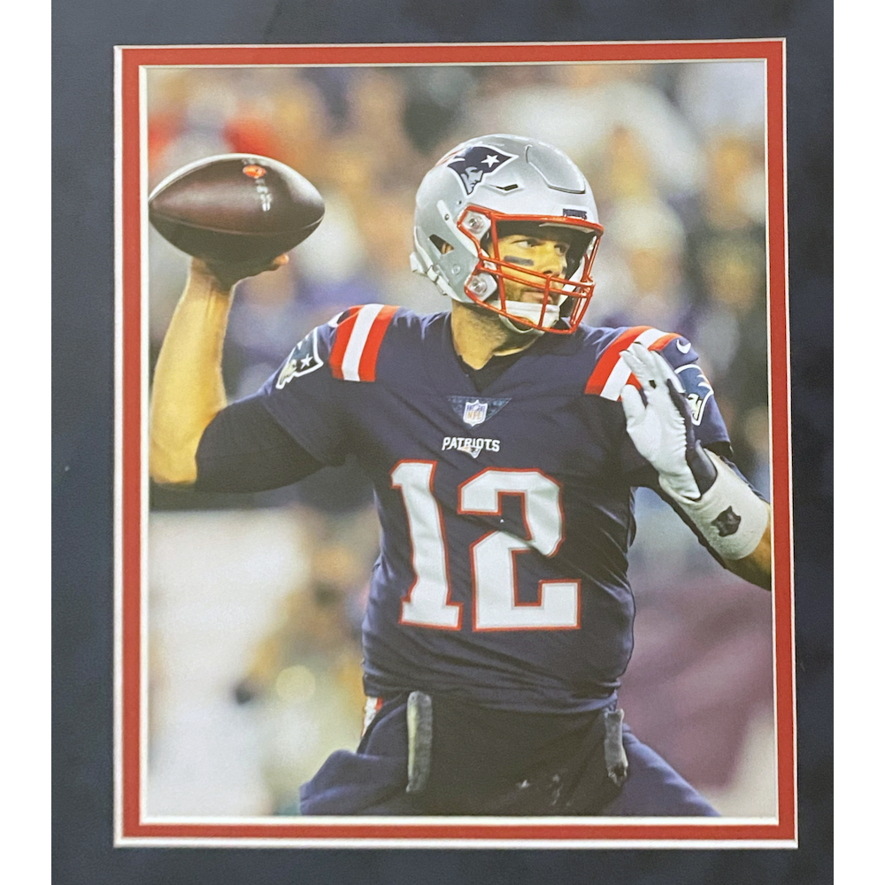 Tom Brady Autographed Patriots Nike Elite  35" x 42" Framed Color Rush Jersey Fanatics