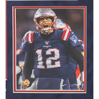 Tom Brady Autographed Patriots Nike Elite  35" x 42" Framed Color Rush Jersey Fanatics