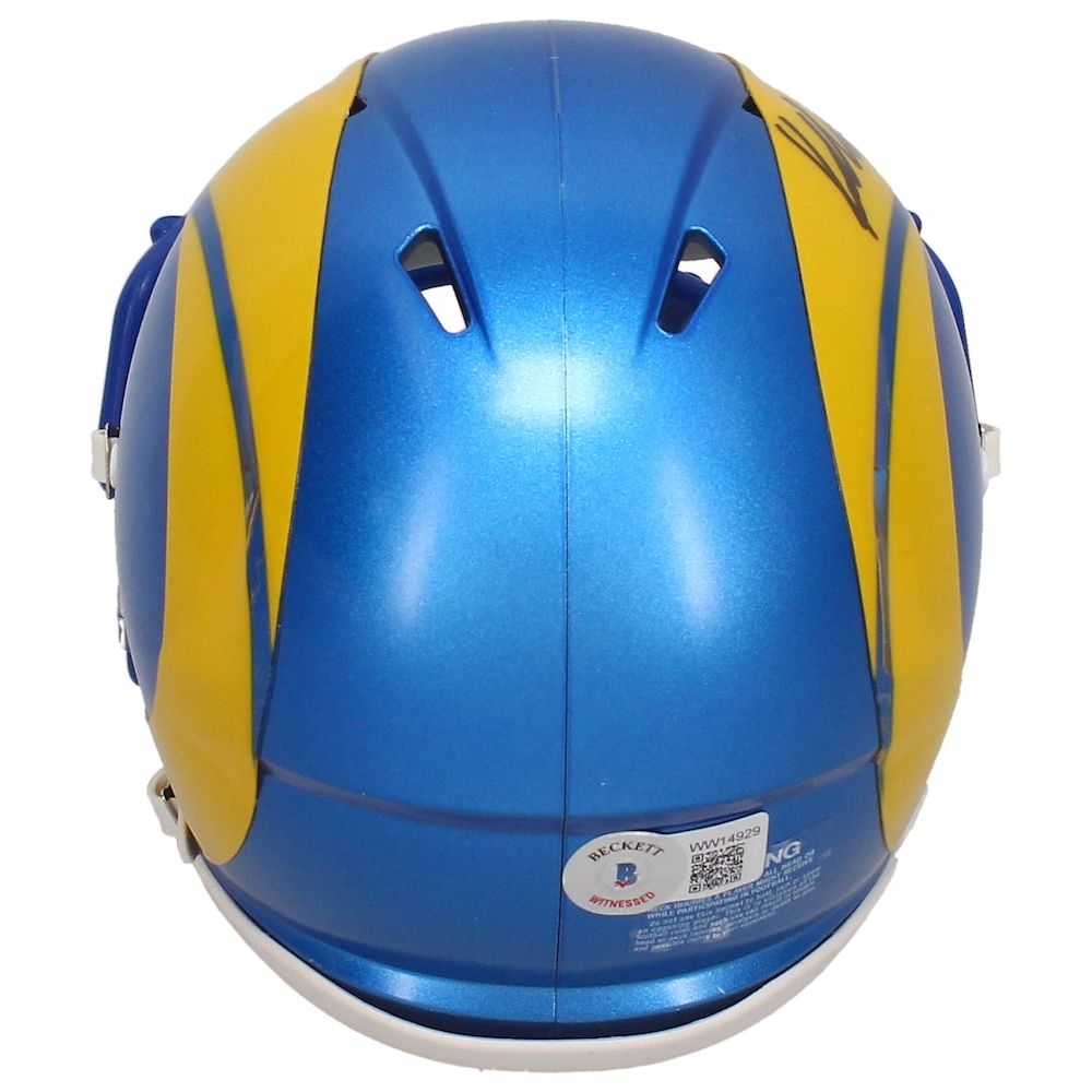 Kyren Williams Autographed Los Angeles Rams Mini Speed Helmet Beckett