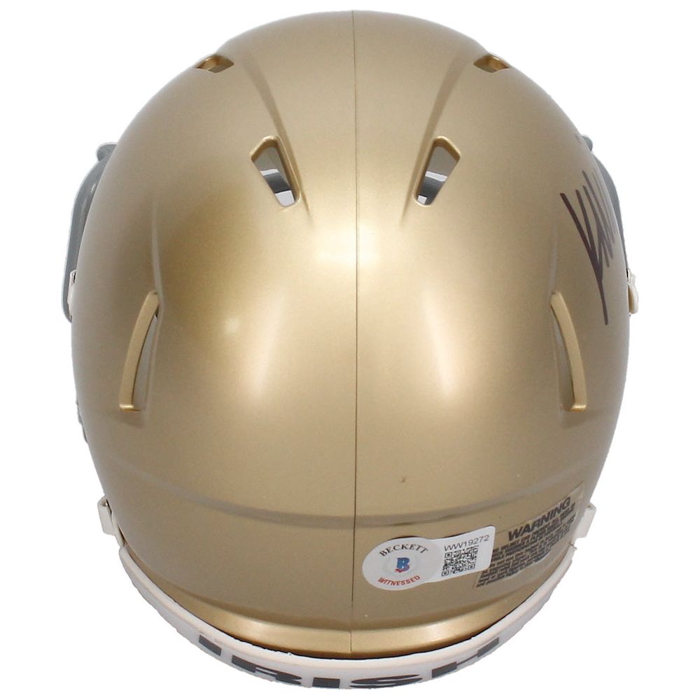 Kyren Williams Autographed (Black Ink) Notre Dame Mini Speed Helmet Beckett