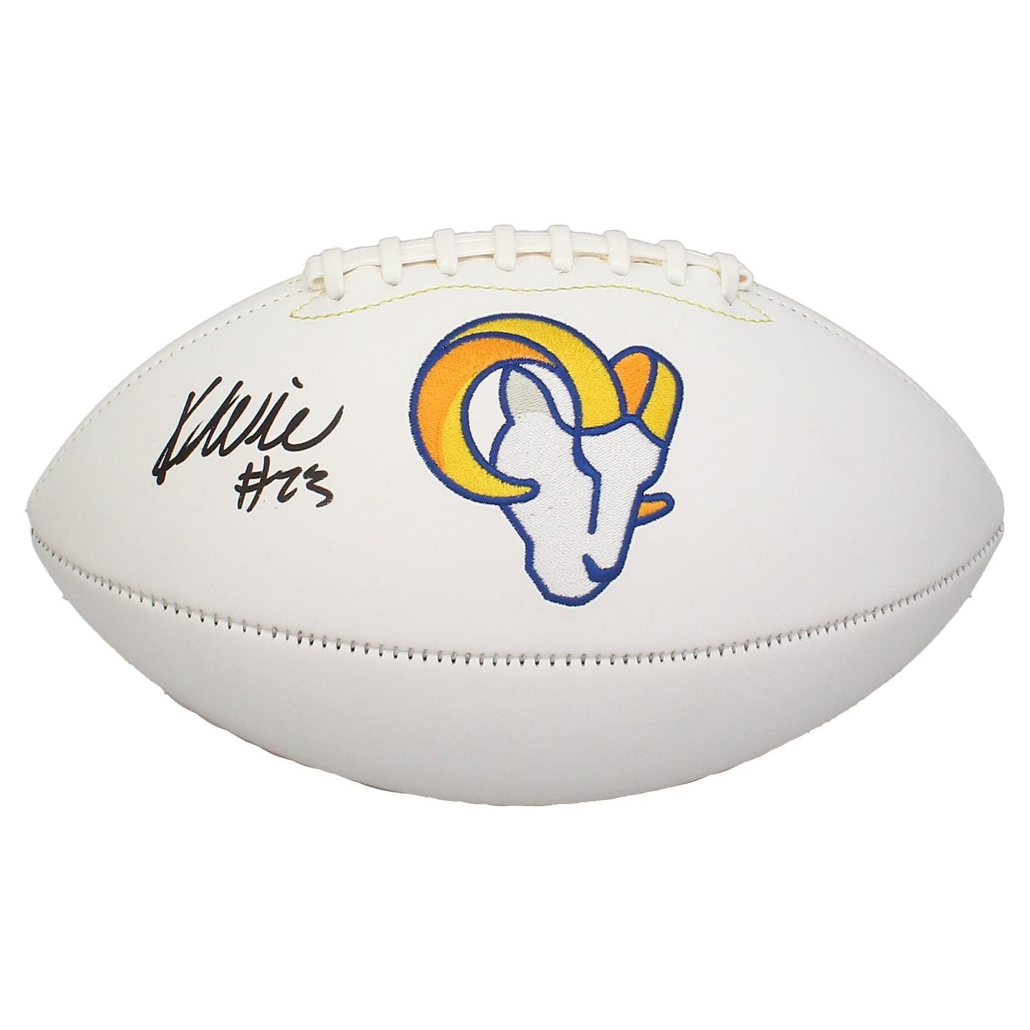 Kyren Williams Autographed Los Angeles Rams White Panel Football Beckett