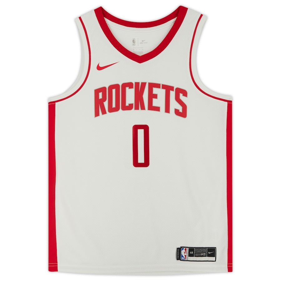 JALEN GREEN Autographed Houston Rockets White Swingman Jersey FANATICS