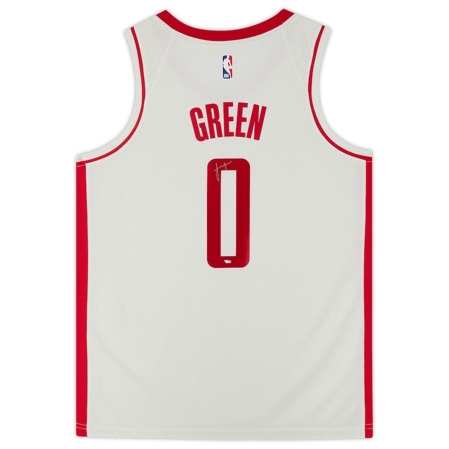 JALEN GREEN Autographed Houston Rockets White Swingman Jersey FANATICS