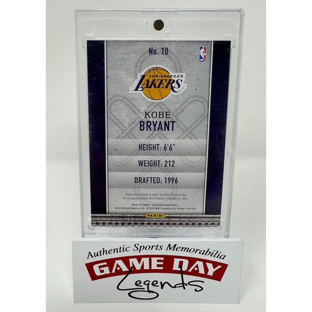 Kobe Bryant Los Angeles Lakers 2015-16 Panini Excalibur Memorable Memorabilia Game Worn Jersey