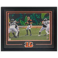Joe Burrow Autographed "#1 Pick" Bengals "Pocket" Framed 16"x20" Photo Fanatics