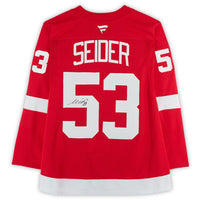 Moritz Seider Autographed Detroit Red Wings Red Fanatics Breakaway Jersey Fanatics