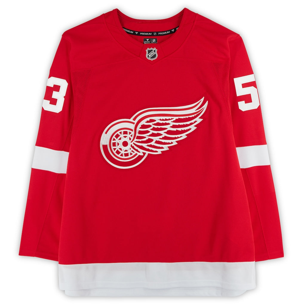 Moritz Seider Autographed Detroit Red Wings Red Fanatics Breakaway Jersey Fanatics