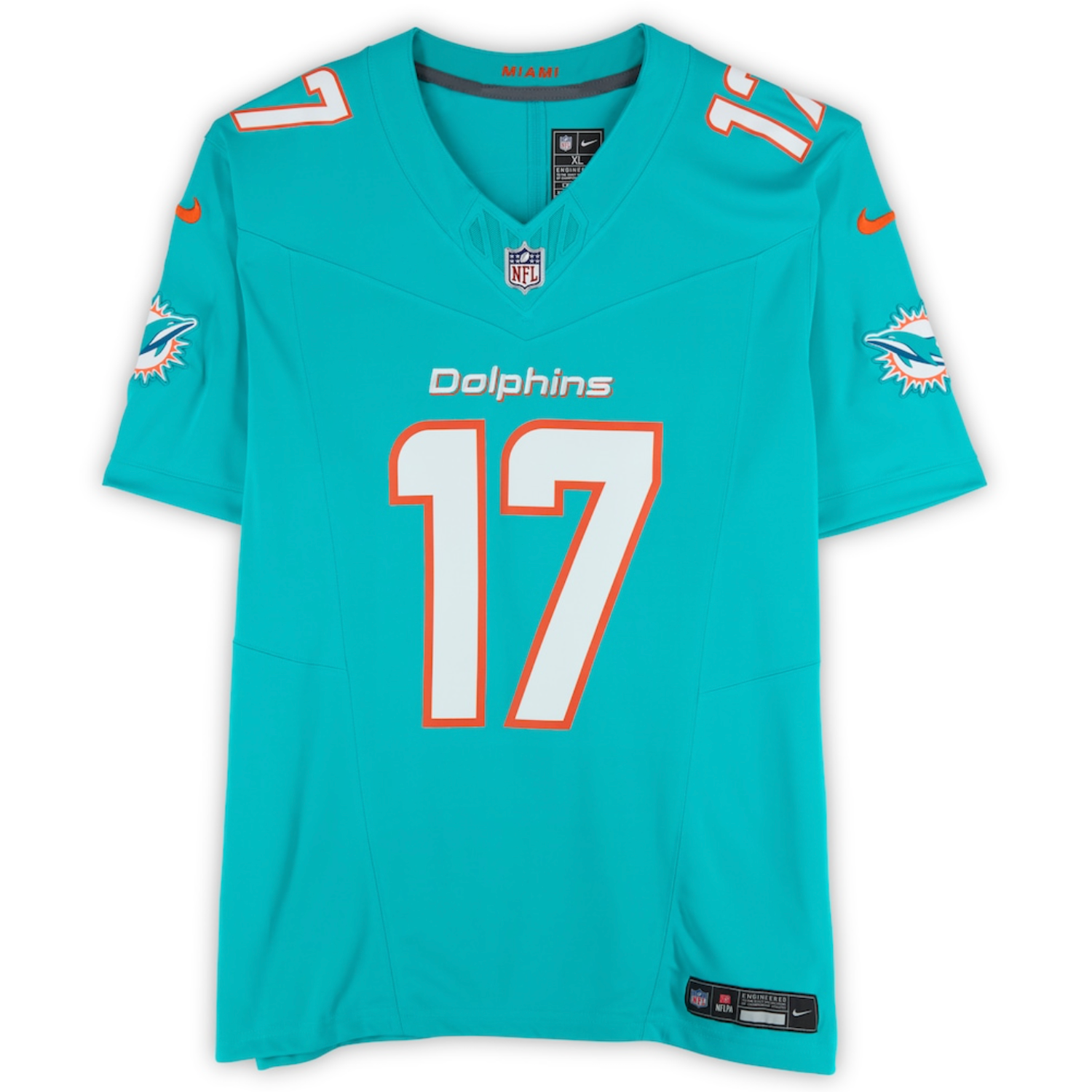 Jaylen Waddle Autographed Miami Dolphins Aqua Nike Game Jersey