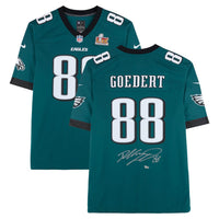 Dallas Goedert Autographed Philadelphia Eagles Nike Midnight Green Game Jersey with Super Bowl LIX Patch Fanatics