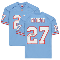 Eddie George Autographed Houston Oilers Light Blue Mitchell & Ness Replica Jersey Fanatics