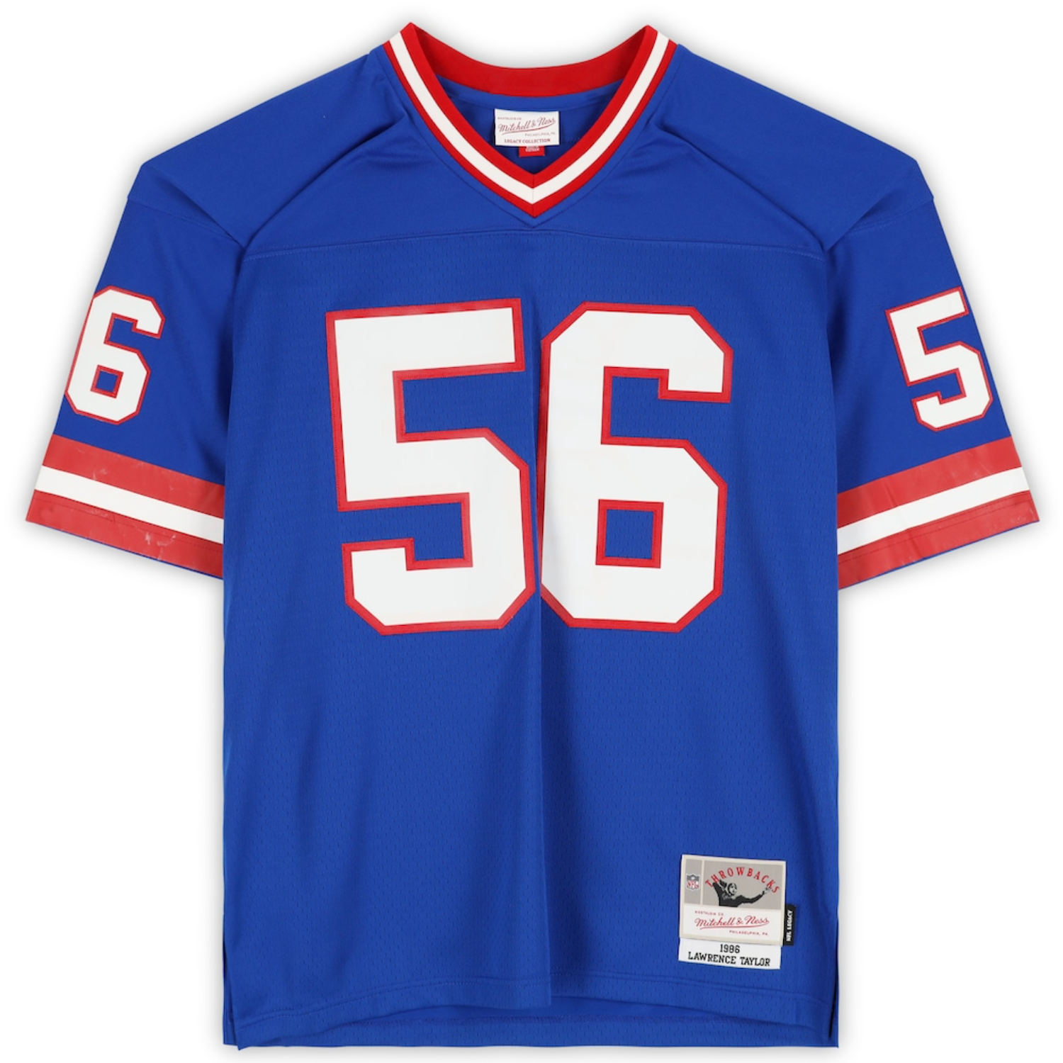 Lawrence Taylor Autographed New York Giants Blue M&N Jersey Fanatics