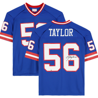 Lawrence Taylor Autographed New York Giants Blue M&N Jersey Fanatics