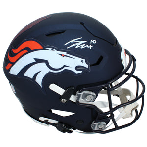 Bo Nix Autographed Denver Broncos Speedflex Authentic Helmet Beckett Witnessed