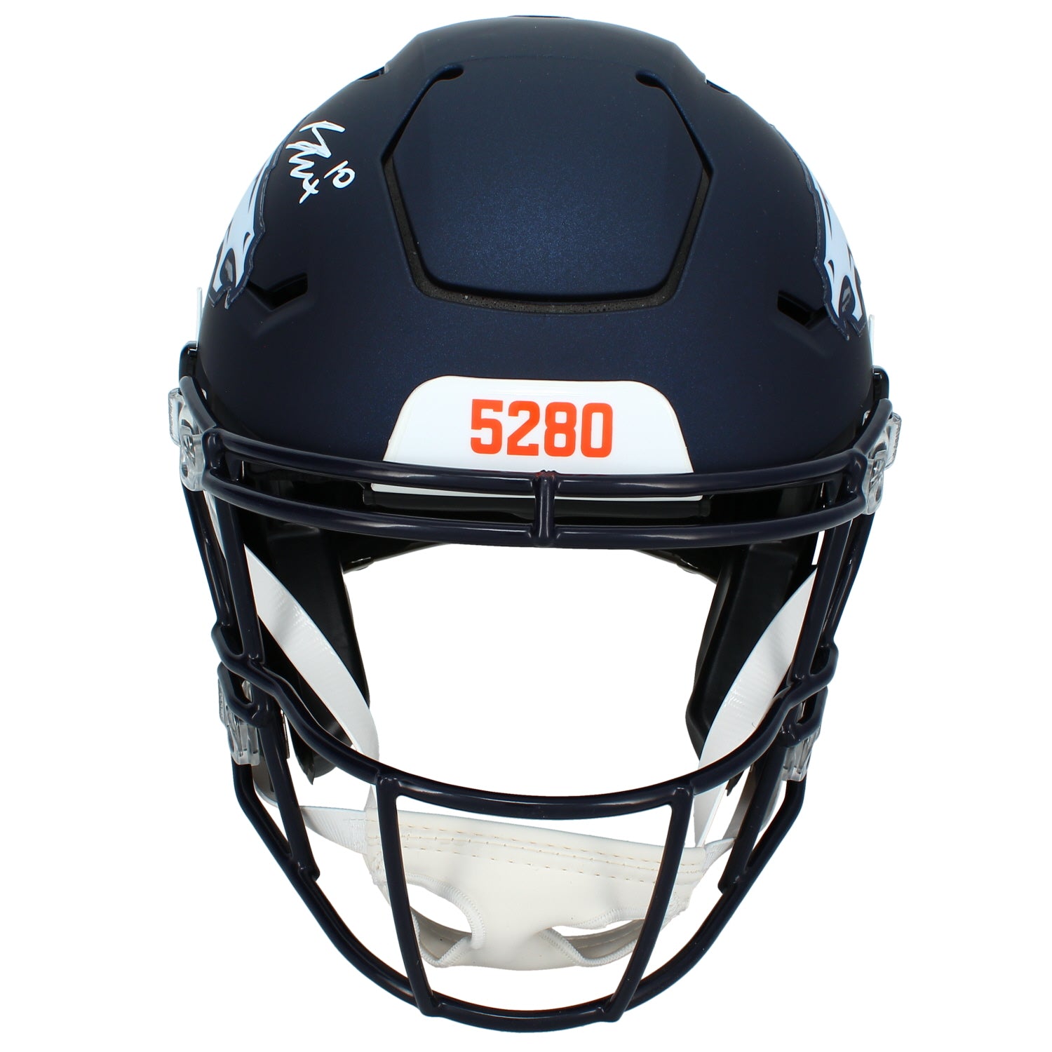 Bo Nix Autographed Denver Broncos Speedflex Authentic Helmet Beckett Witnessed