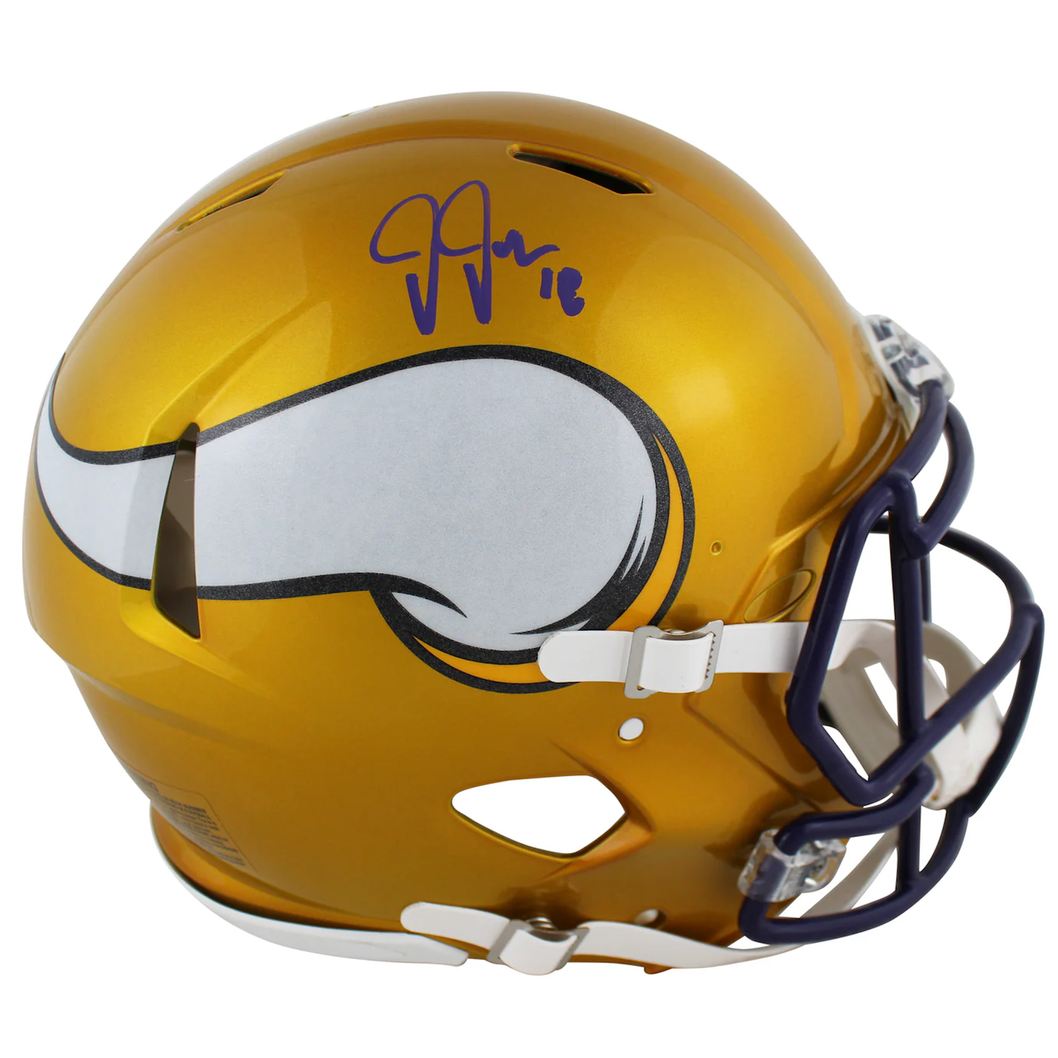 Justin Jefferson Autographed Minnesota Vikings Authentic Flash Helmet Beckett