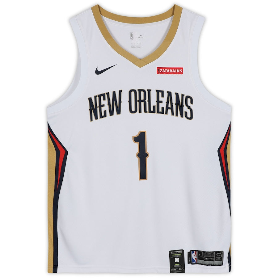 ZION WILLIAMSON Signed New Orleans Pelicans White Swingman Jersey FANATICS
