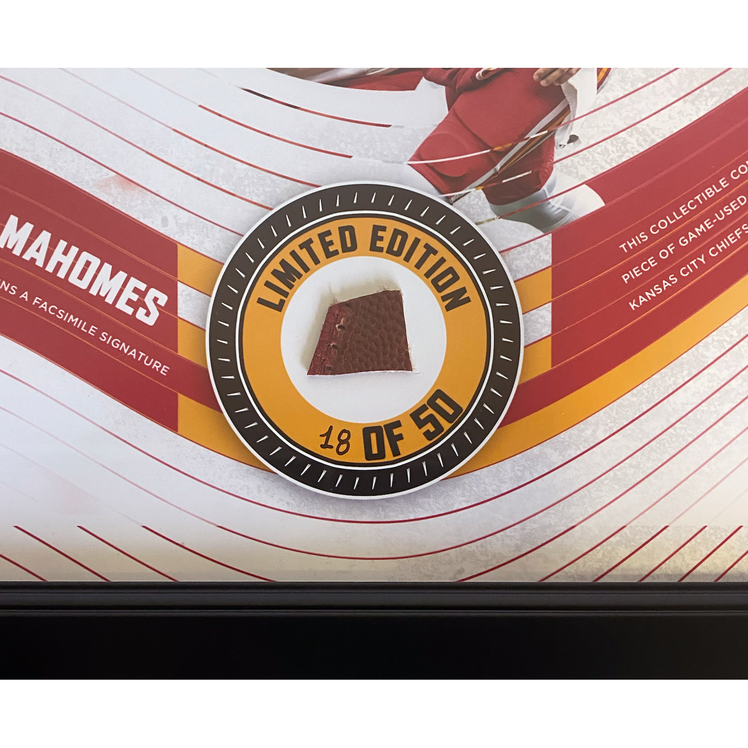 Patrick Mahomes Kansas City Chiefs Framed 15" x 17" Game Used Football Collage LE 50