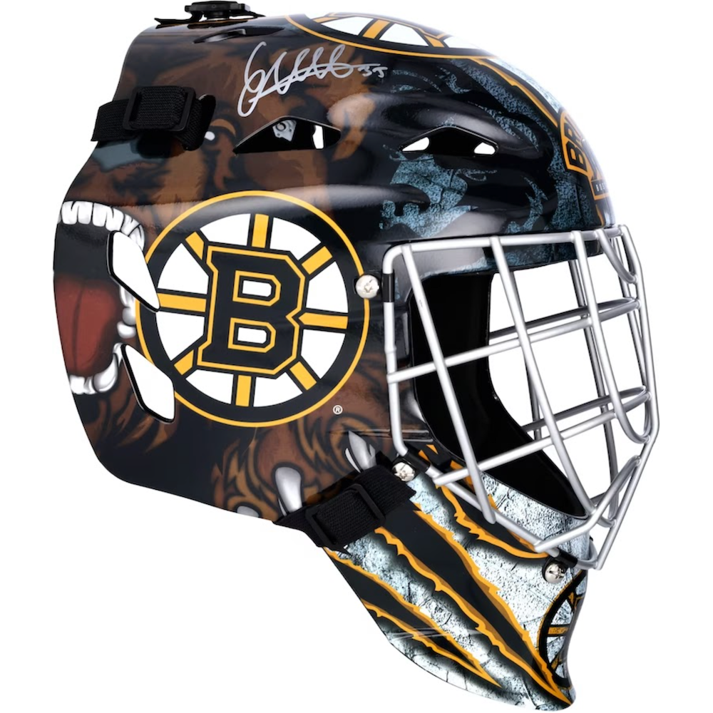 LINUS ULLMARK Autographed Boston Bruins Full Size Goalie Mask FANATICS