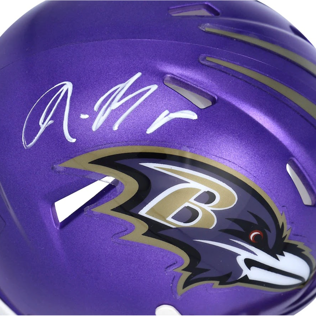 RASHOD BATEMAN Autographed Baltimore Ravens Flash Mini Helmet FANATICS