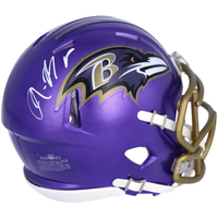 RASHOD BATEMAN Autographed Baltimore Ravens Flash Mini Helmet FANATICS