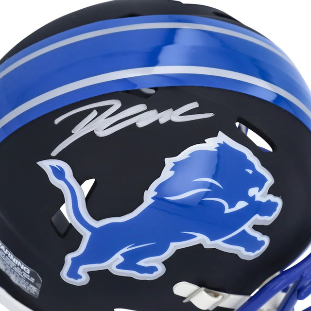 D'Andre Swift Autographed Lions Black Matte Mini Speed Helmet Fanatics