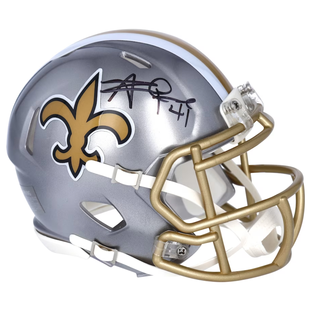 ALVIN KAMARA Autographed New Orleans Saints Flash Mini Speed Helmet FANATICS